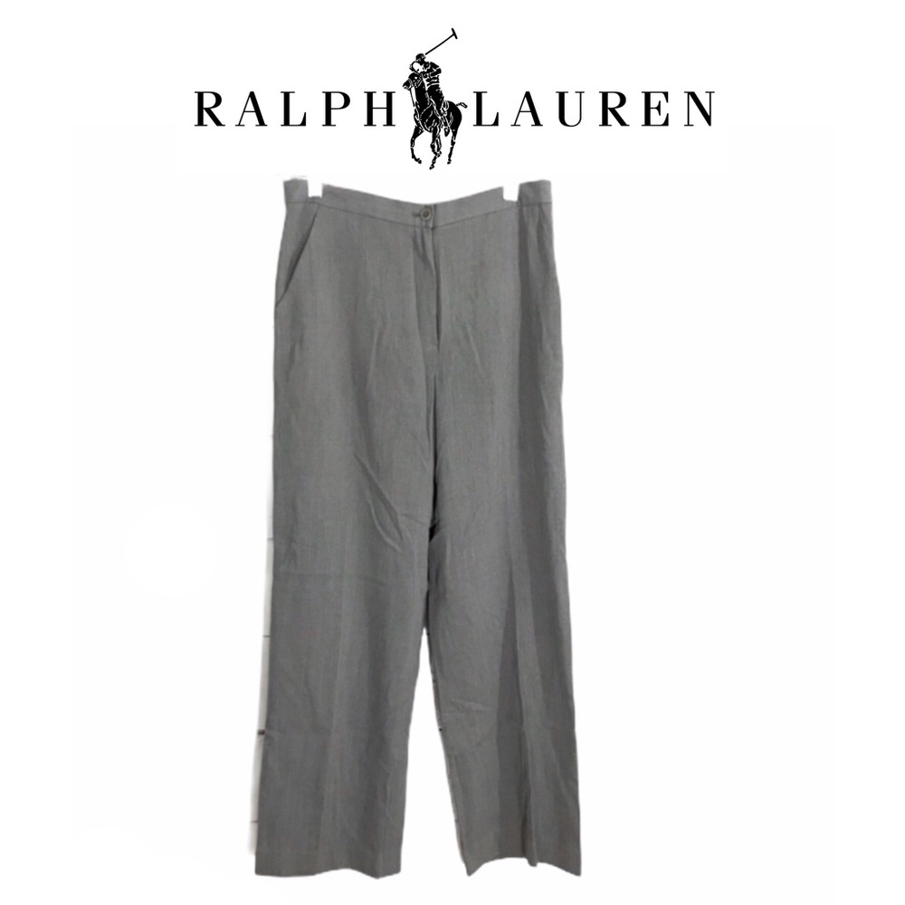 Ralph Lauren Light Gray Wide-Leg Trousers